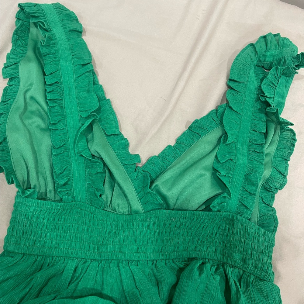 Green Ruffled Dress - Picture 3 of 4